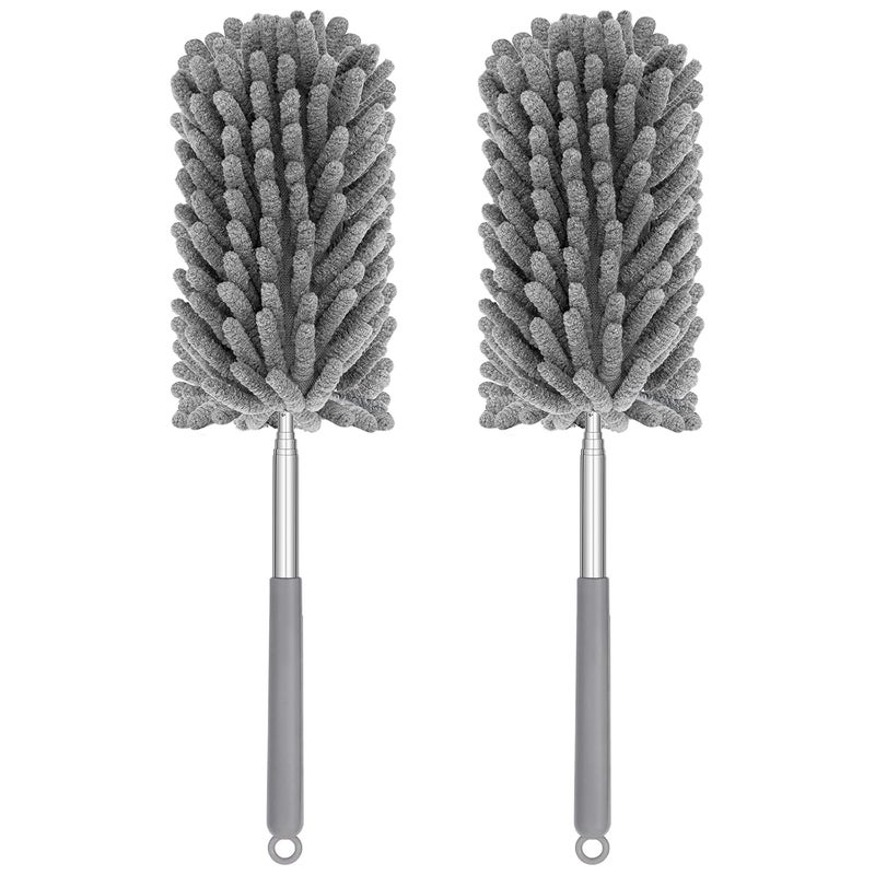 TIMIVO Mini Duster for Cleaning, 360° Bendable Hand Dusters with Extension Pole, Washable Small Duster for Car Interior, Office, Furniture - Image 1